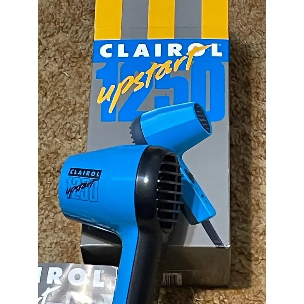 Vintage Clairol Upstart 1250 Blue & Black Collectible Travel Vanity Item NEW